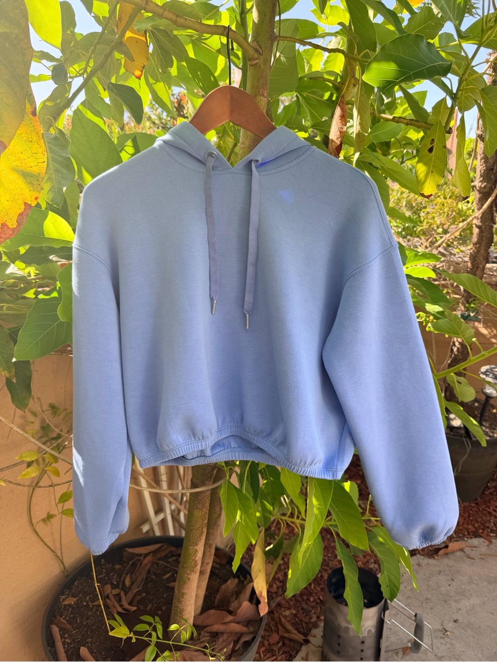 SPANX AIRESSENTIALS CORNFLOWER BLUE CINCHED HOODIE XS - Picture 5 of 8